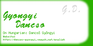 gyongyi dancso business card