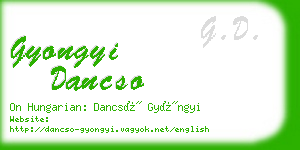 gyongyi dancso business card